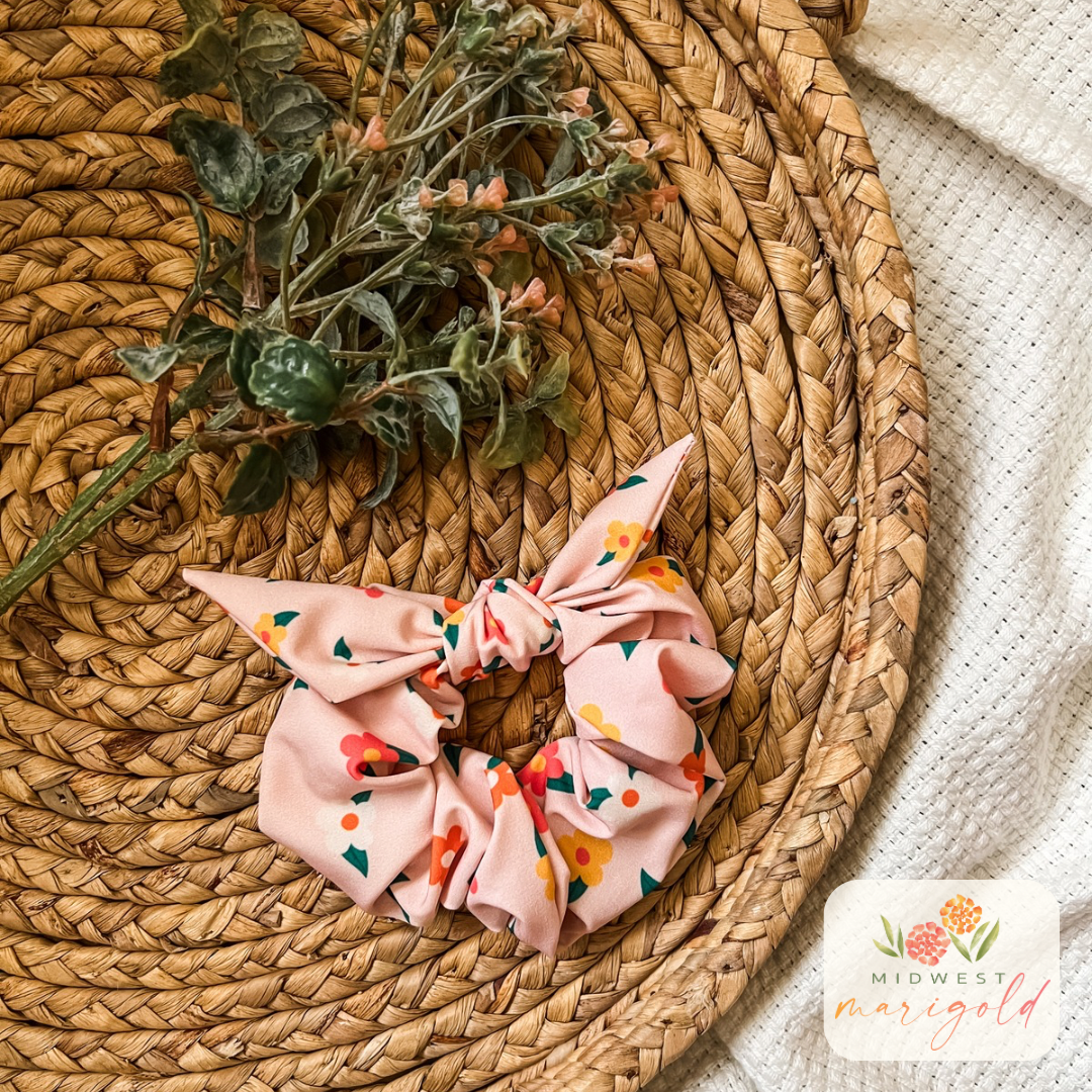 Floral Bow Scrunchie